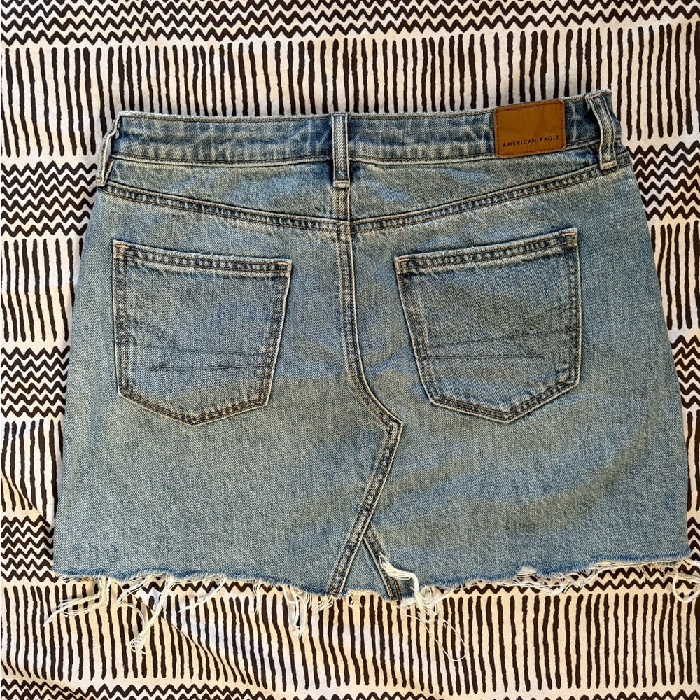 American Eagle Outfitters Blue Gold Casual Mini Skirt